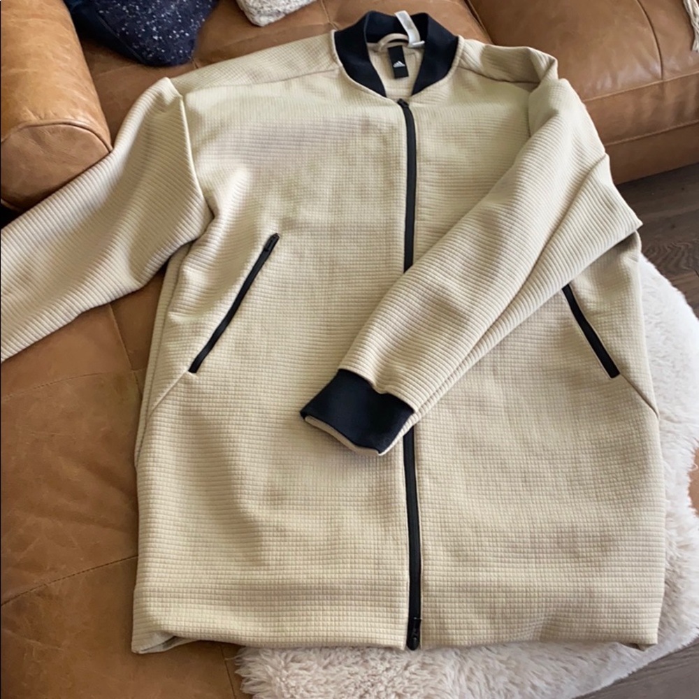 Adidas long bomber jacket